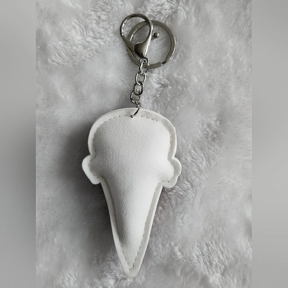 Ice Cream Cone Keychain with Rhinestones Bag Charm